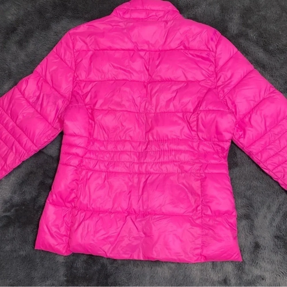 Justice puffy jacket for girls size 12 hot pink‎ lightweight puffer